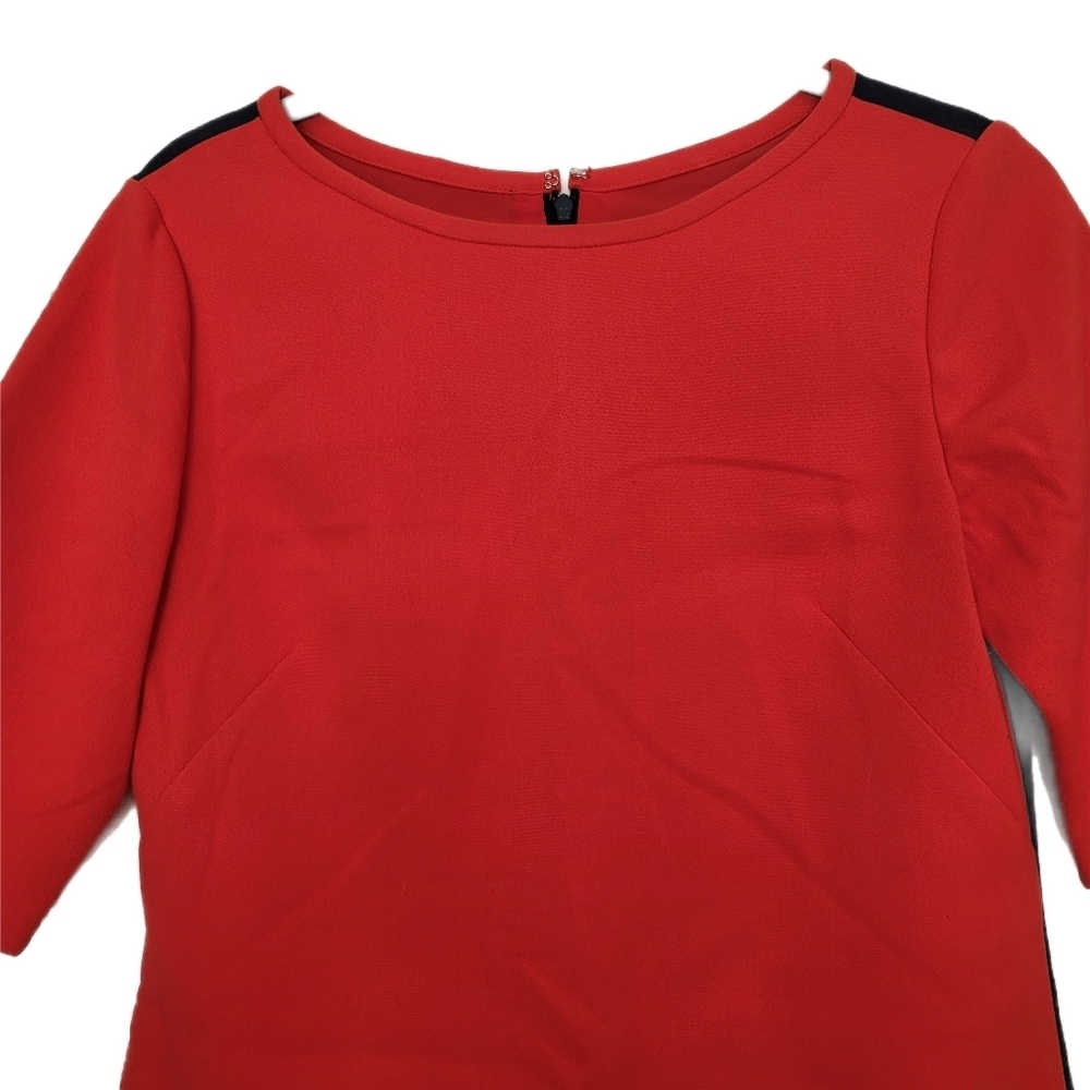 Eliza J Dress Womens Size 6 Red Gray Colorblock 3/4 Sleeve - Picture 2 of 10